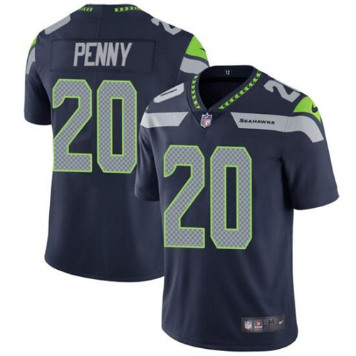 Men's Seattle Seahawks #20 Rashaad Penny Navy Vapor Untouchable Limited Stitched NFL Jersey