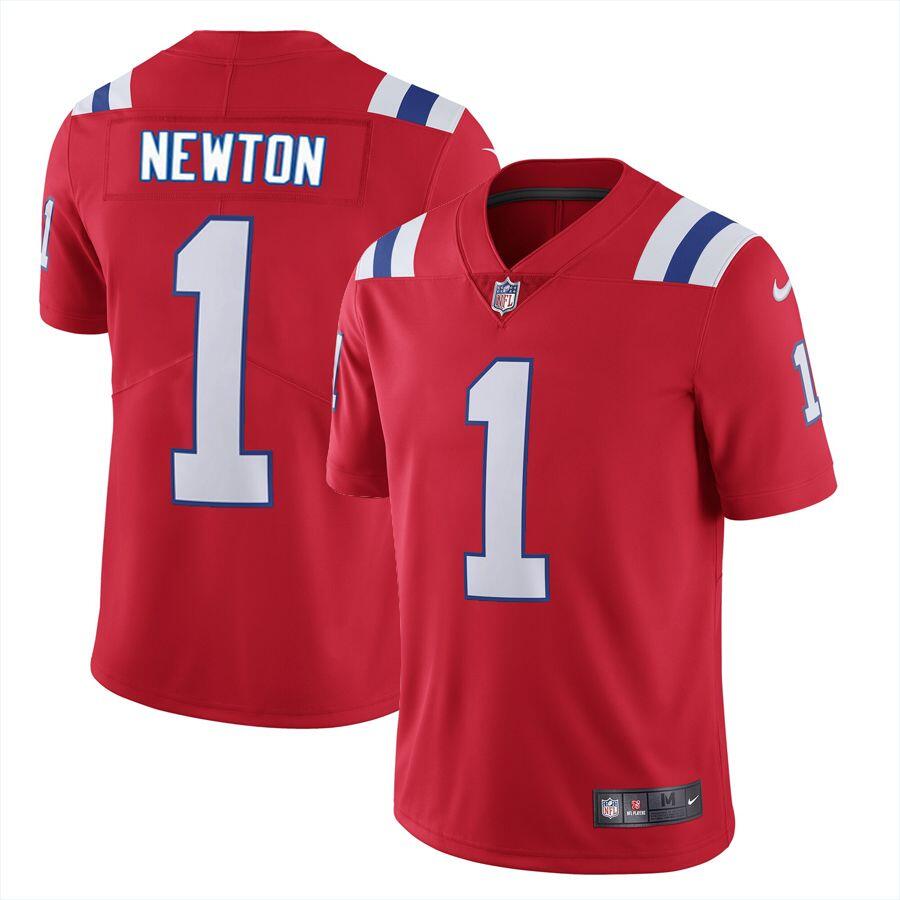 Men's New England Patriots #1 Cam Newton 2020 Red Vapor Untouchable Limited Stitched NFL Jersey - Click Image to Close