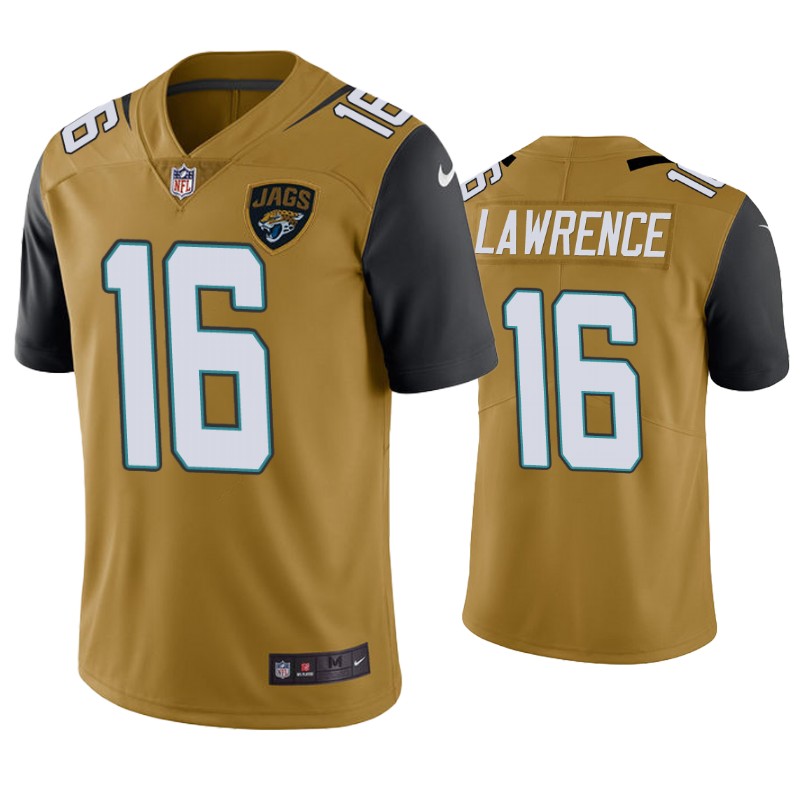 Men's Jacksonville Jaguars #16 Trevor Lawrence Yellow Color Rush Stitched Jersey