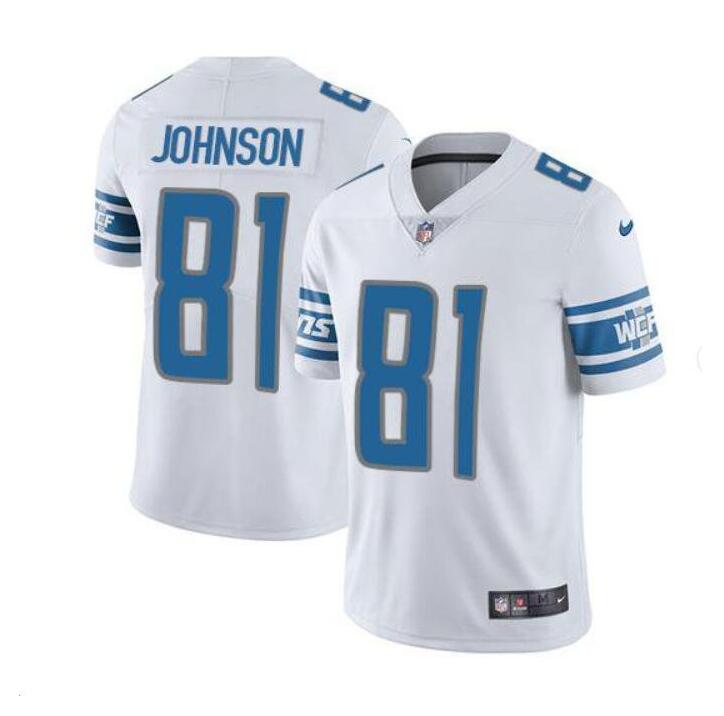 Men's Detroit Lions #18 Calvin Johnson White Vapor Untouchable Limited Stitched Jersey