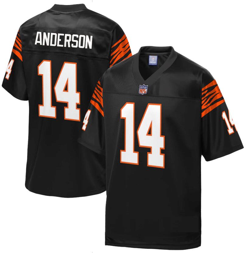 Men's Cincinnati Bengals Pro Line #14 Ken Anderson Black Stitched Jersey