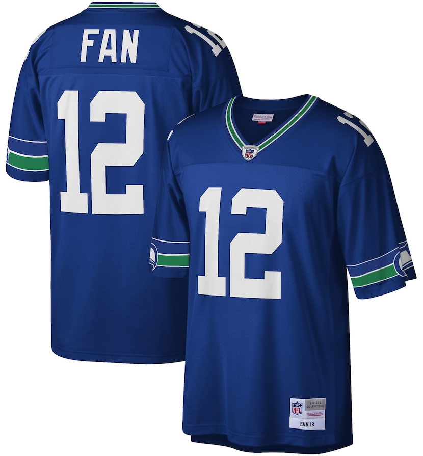 Seattle Seahawks #12 Fan Royal Mitchell & Ness Stitched Football Jersey