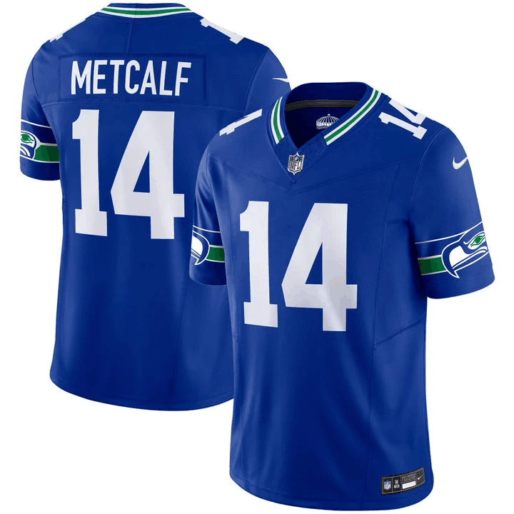 Seattle Seahawks #14 D.K. Metcalf Royal 2023 F.U.S.E. Vapor Limited Throwback Stitched Jersey