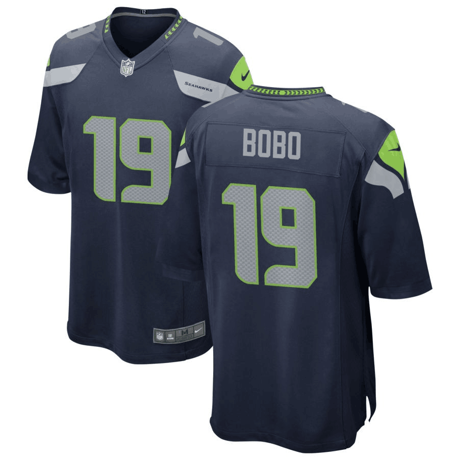 Men's Seattle Seahawks #19 Jake Bobo Navy Game Stitched NFL Jersey