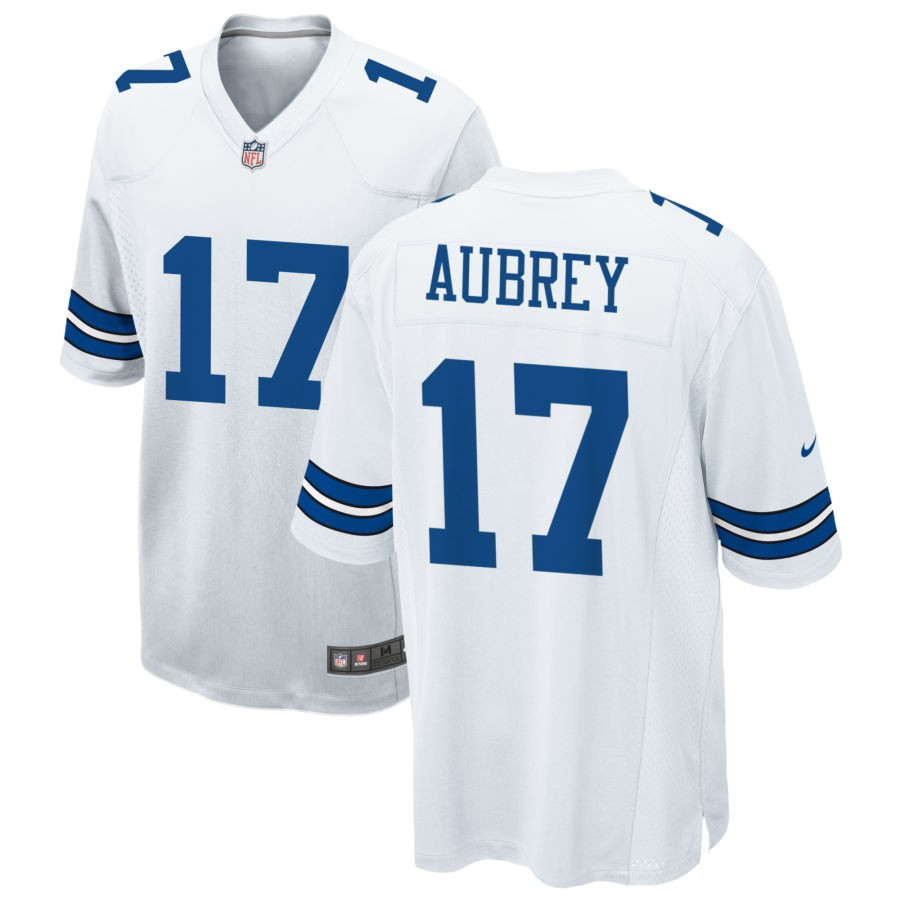 Men's Dallas Cowboys #17 Brandon Aubrey White Game Limited Stitched Jersey