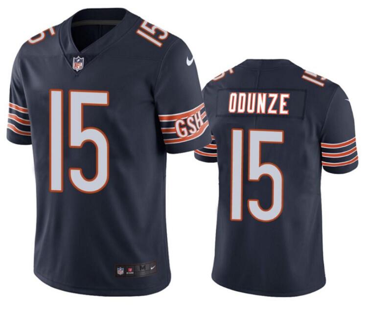 Men's Chicago Bears #15 Rome Odunze Navy 2024 Draft Vapor Stitched Football Jersey