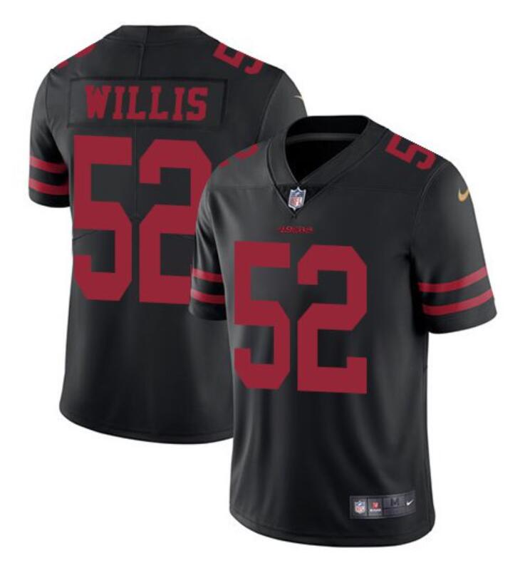 Nike 49ers #52 Patrick Willis Black Men's Stitched NFL Limited Rush Jersey