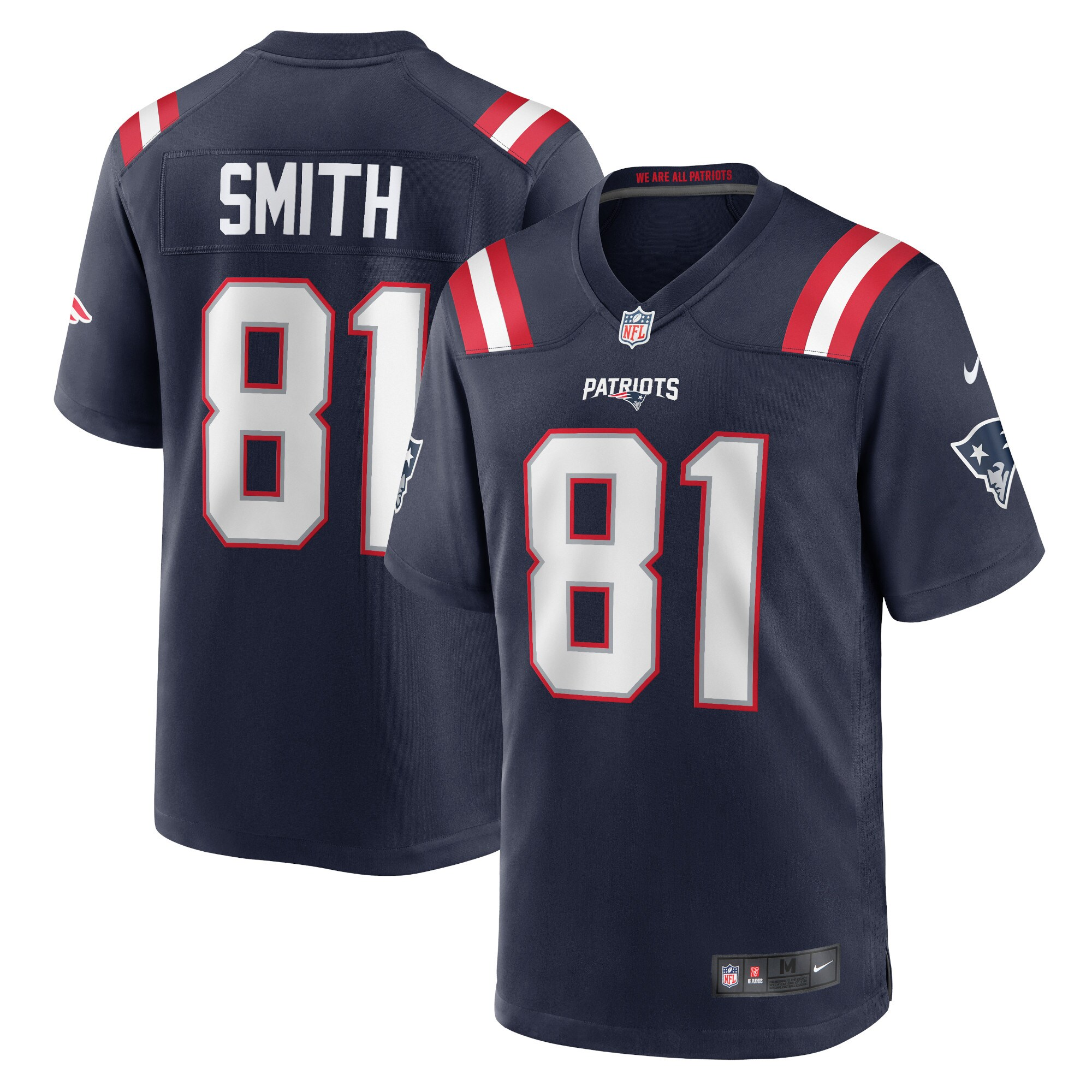 Men's New England Patriots #81 Jonnu Smith Navy Game Stitched Jersey