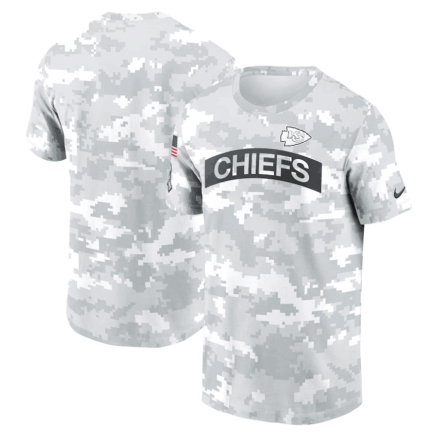 Men's Kansas City Chiefs 2024 Arctic Camo Salute To Service Performance T-Shirt