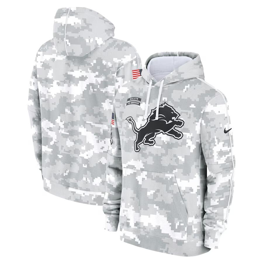 Men's Detroit Lions 2024 Arctic Camo Salute To Service Club Fleece Pullover Hoodie