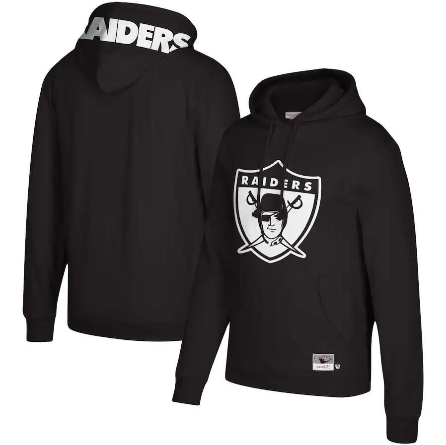 Men's Men's Las Vegas Raiders Mitchell & Ness Black Logo Big Face Pullover Hoodie