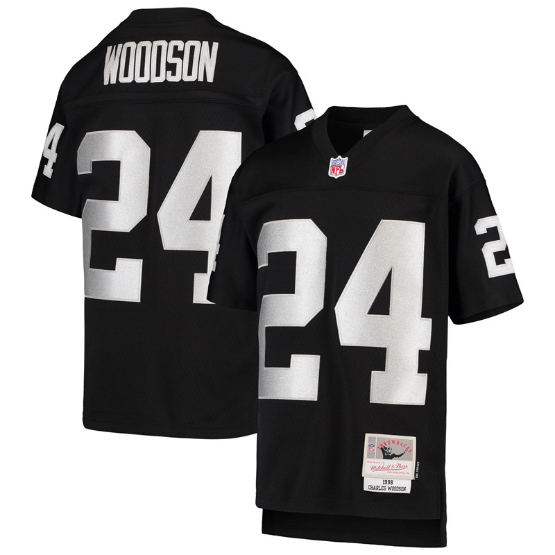 Mitchell&Ness Raiders #24 Charles Woodson 1998 Black Stitched Jersey