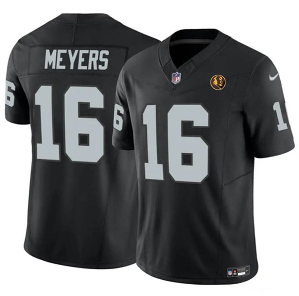 Men's Las Vegas Raiders #16 Jakobi Meyers Black 2023 F.U.S.E. With John Madden Patch Vapor Limited Football Stitched Jersey