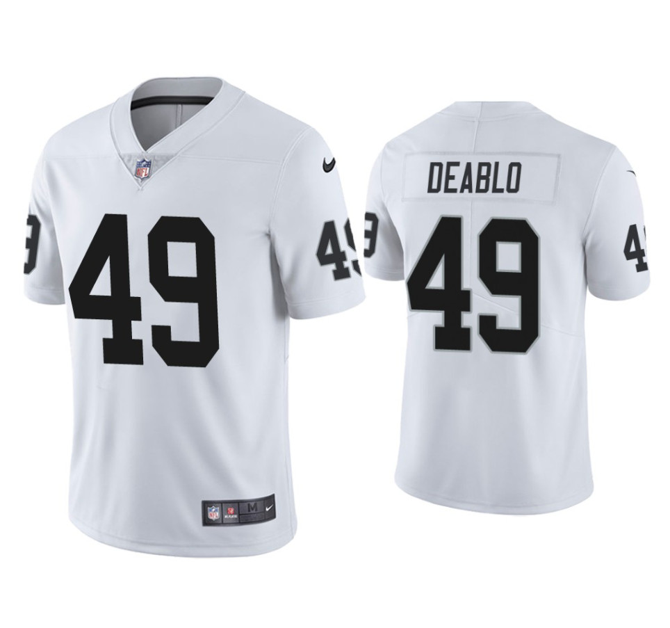 Men's Las Vegas Raiders #49 Divine Deablo NFL White Vapor Untouchable Limited Stitched Jersey