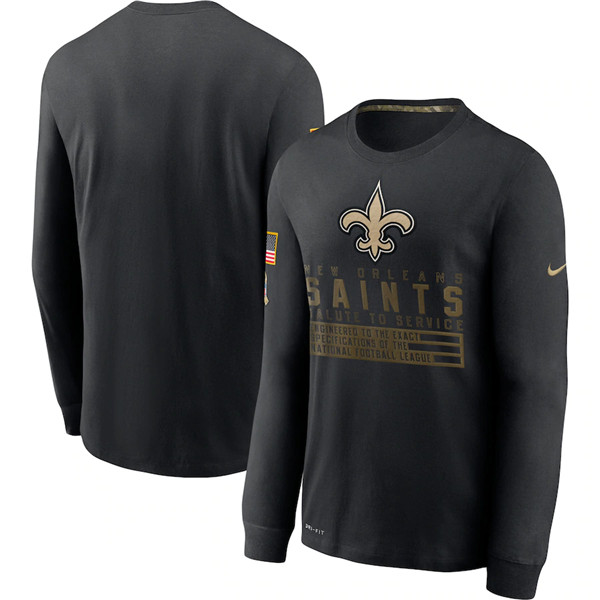 New Orleans Saints 2020 Grey Sideline Impact Legend Performance Long Sleeve NFL T-Shirt (All Size)