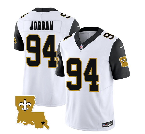 Men's New Orleans Saints #94 Cameron Jordan White/Black 2023 F.U.S.E. 1987 Legacy Vapor Stitched Jersey