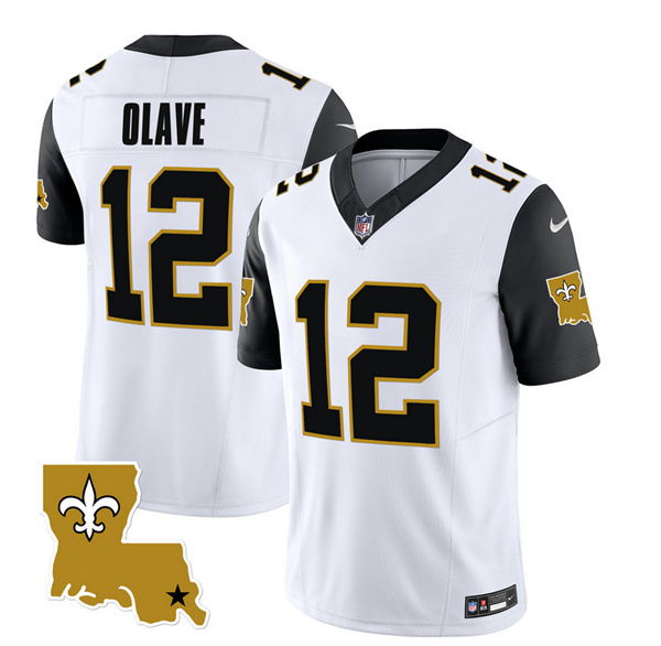 Men's New Orleans Saints #12 Chris Olave White/Black 2023 F.U.S.E. 1987 Legacy Vapor Stitched Jersey