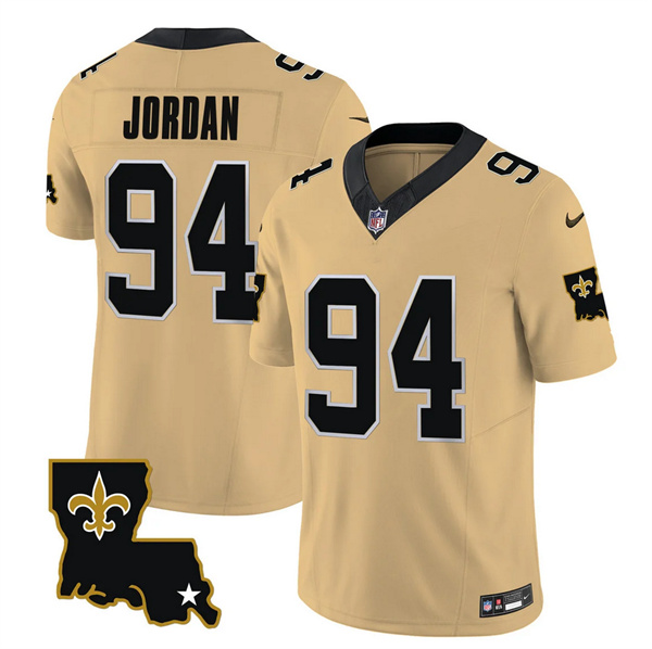 Men's New Orleans Saints #94 Cameron Jordan Gold 2023 F.U.S.E. 1987 Legacy Vapor Stitched Jersey