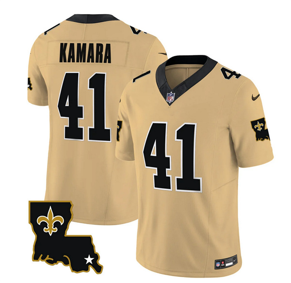 Men's New Orleans Saints #41 Alvin Kamara Gold 2023 F.U.S.E. 1987 Legacy Vapor Stitched Jersey