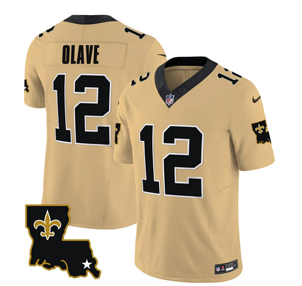 Men's New Orleans Saints #12 Chris Olave Gold 2023 F.U.S.E. 1987 Legacy Vapor Stitched Jersey