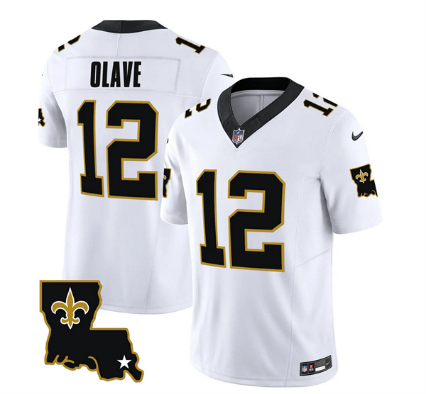 Men's New Orleans Saints #12 Chris Olave White 2023 F.U.S.E. 1987 Legacy Vapor Stitched Jersey