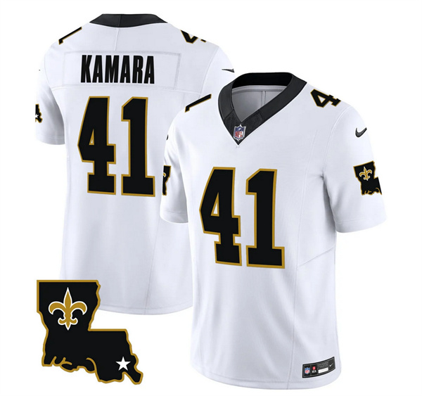 Men's New Orleans Saints #41 Alvin Kamara White 2023 F.U.S.E. 1987 Legacy Vapor Stitched Jersey