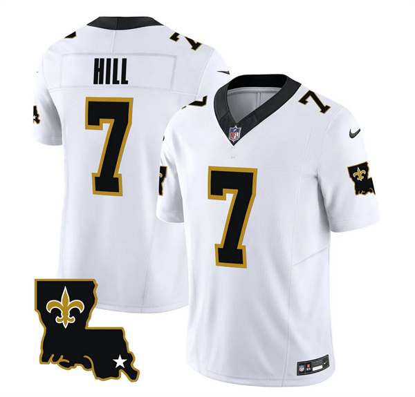 Men's New Orleans Saints #7 Taysom Hill White 2023 F.U.S.E. 1987 Legacy Vapor Stitched Jersey