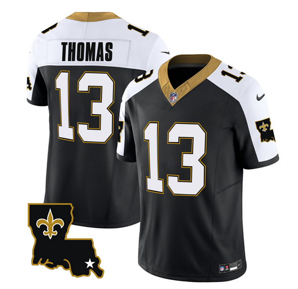 Men's New Orleans Saints #13 Michael Thomas Black White 2023 F.U.S.E. 1987 Legacy Vapor Stitched Jersey