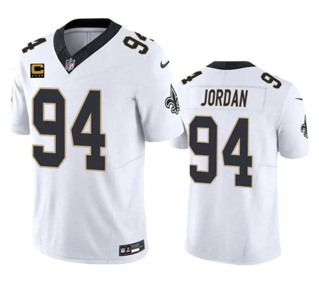 Men's New Orleans Saints #94 Cameron Jordan White 2023 F.U.S.E. With 4-Star C Patch Vapor Untouchable Limited Football Stitched Jersey - Click Image to Close