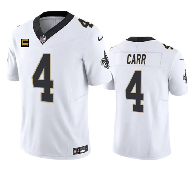 Men's New Orleans Saints #4 Derek Carr White 2023 F.U.S.E. With 4-Star C Patch Vapor Untouchable Limited Football Stitched Jersey - Click Image to Close