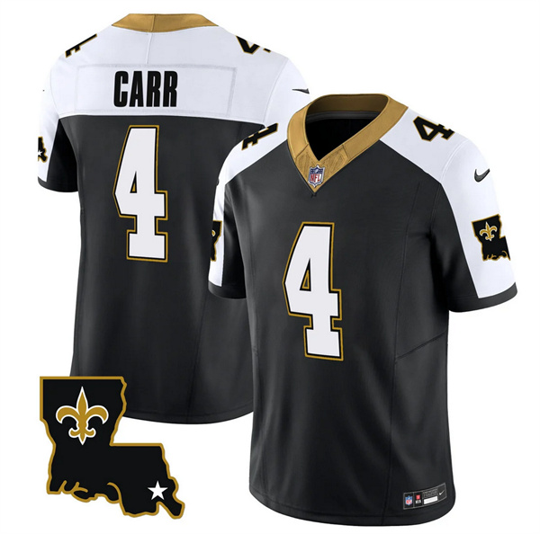 Men's New Orleans Saints #4 Derek Carr Black 2023 F.U.S.E. 1987 Legacy Vapor Stitched Jersey