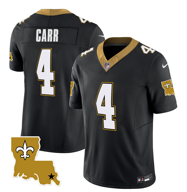 Men's New Orleans Saints #4 Derek Carr Black 2023 F.U.S.E. 1987 Legacy Vapor Stitched Jersey