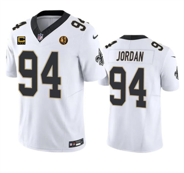 Men's New Orleans Saints #94 Cameron Jordan White 2023 F.U.S.E. With 4-star C Patch And John Madden Patch Vapor Limited Football Stitched Jersey - Click Image to Close