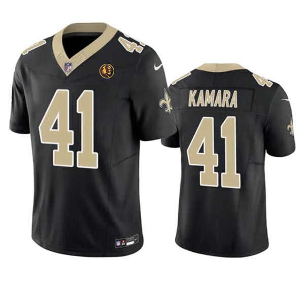 Men's New Orleans Saints #41 Alvin Kamara Black 2023 F.U.S.E. With John Madden Patch Vapor Limited Football Stitched Jersey