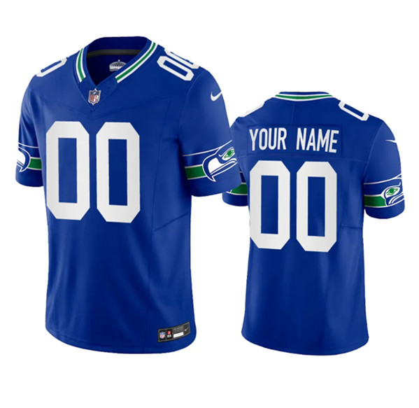 Seattle Seahawks Active Player custom Royal 2023 F.U.S.E. Vapor Limited Throwback Stitched Jersey