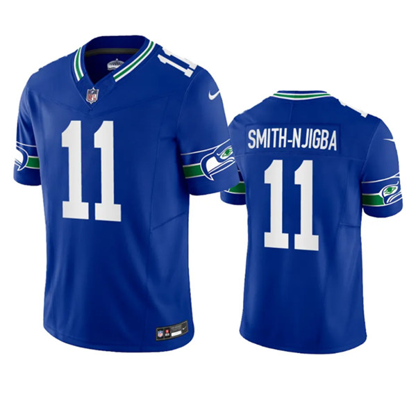 Seattle Seahawks #11 Jaxon Smith-Njigba Royal 2023 F.U.S.E. Vapor Limited Throwback Stitched Jersey