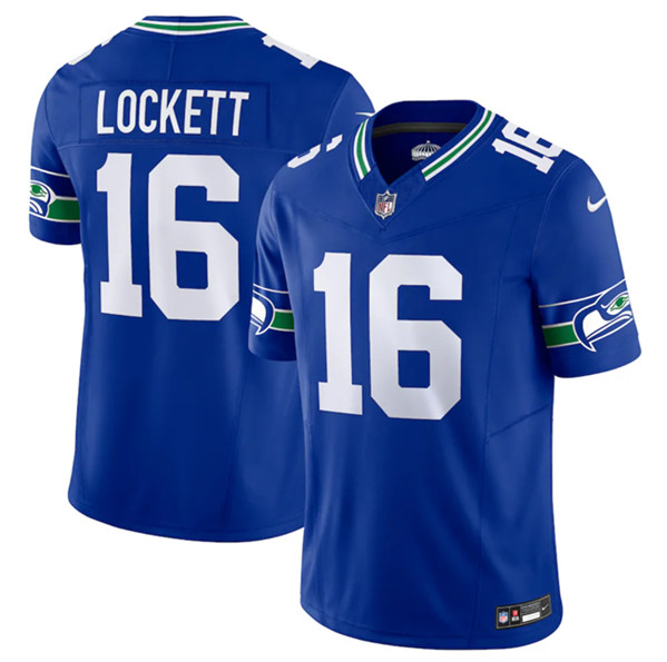 Seattle Seahawks #16 Tyler Lockett Royal 2023 F.U.S.E. Vapor Limited Throwback Stitched Jersey