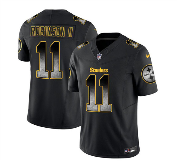 Men's Pittsburgh Steelers #11 Allen Robinson II Black 2023 F.U.S.E. Smoke Vapor Untouchable Limited Football Stitched Jersey