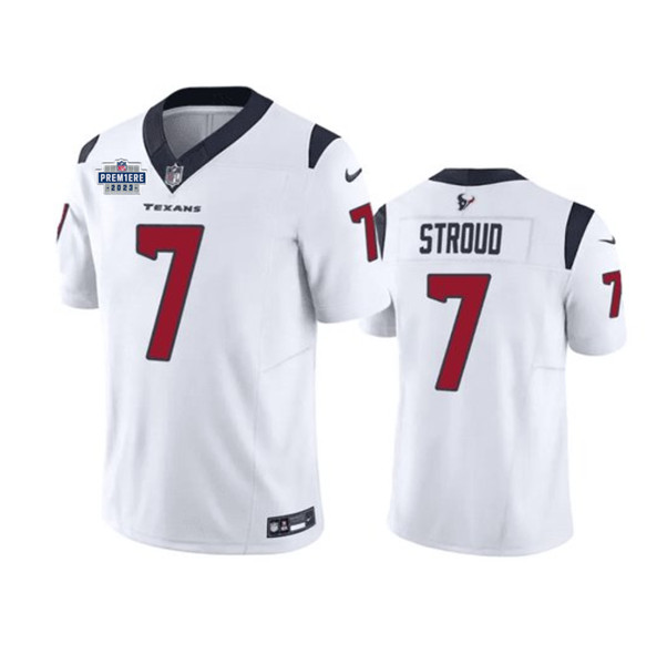 Men's Houston Texans #7 C.J. Stroud White 2023 F.U.S.E Prem1ere Patch Vapor Untouchable Football Stitched Jersey