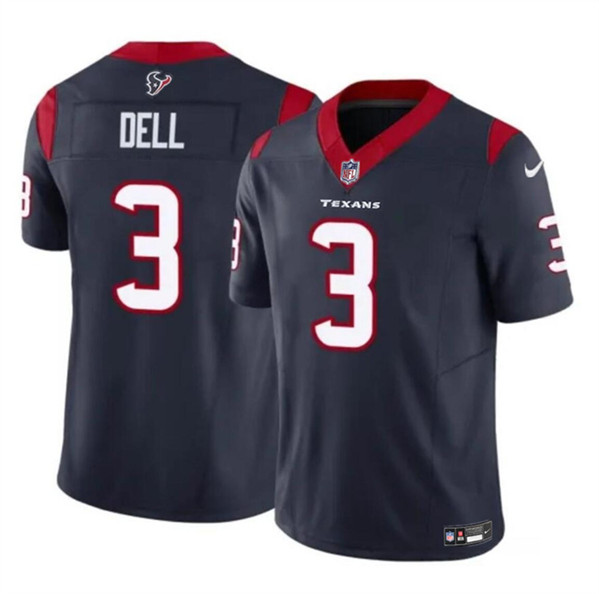 Men's Houston Texans #3 Tank Dell Navy 2023 F.U.S.E. Vapor Untouchable Football Stitched Jersey