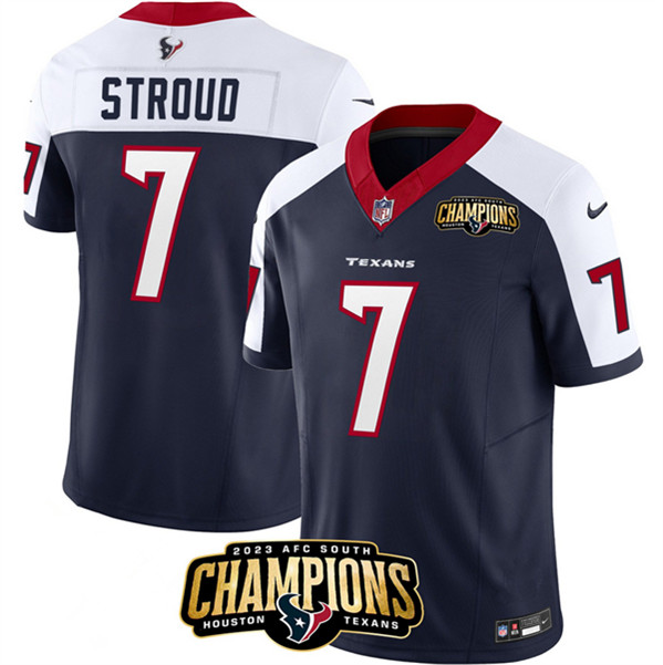 Men's Houston Texans #7 C.J. Stroud Navy/White 2023 F.U.S.E. Vapor Untouchable Limited Football Stitched Jersey