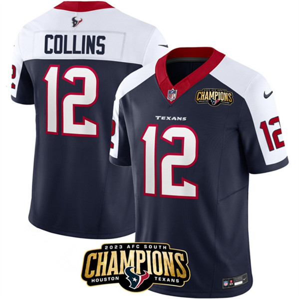 Men's Houston Texans #12 Nico Collins Navy/White 2023 F.U.S.E. Vapor Untouchable Limited Football Stitched Jersey