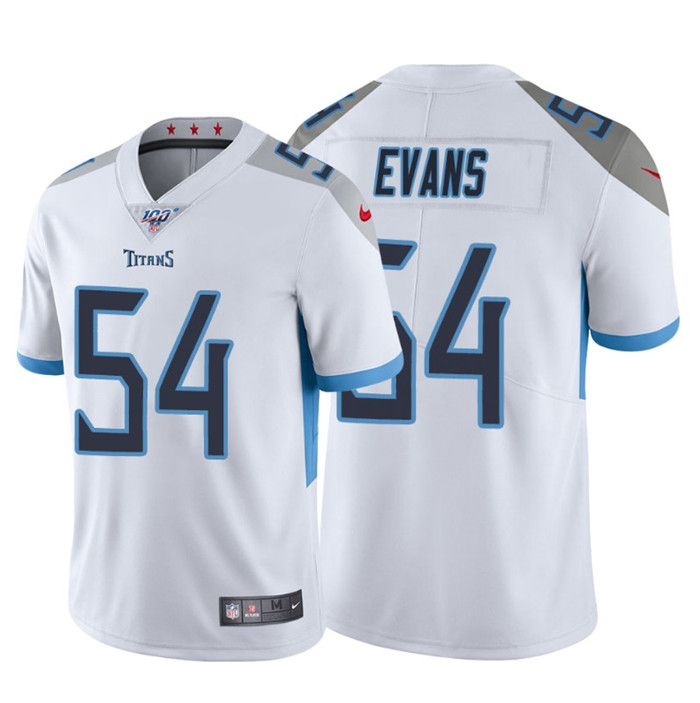 Men's Tennessee Titans #54 Rashaan Evans 100th White Vapor Untouchable Stitched NFL Jersey - Click Image to Close