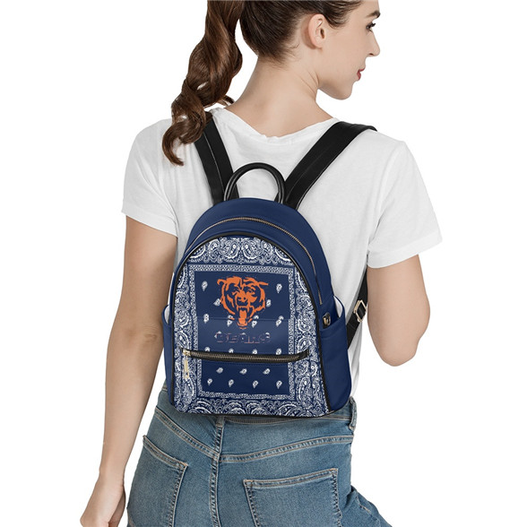 Chicago Bears PU Leather Casual Backpack 001 - Click Image to Close