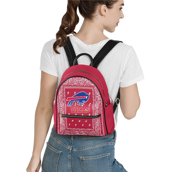 Buffalo Bills PU Leather Casual Backpack 001