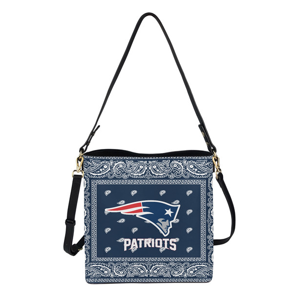 New England Patriots PU Leather Bucket Handbag 001 - Click Image to Close