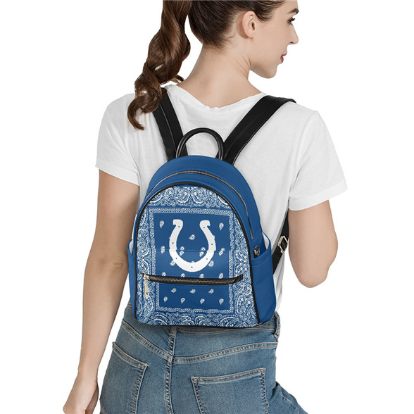 Indianapolis Colts PU Leather Casual Backpack 001