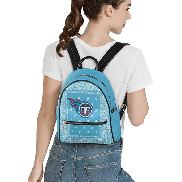 Tennessee Titans PU Leather Casual Backpack 001