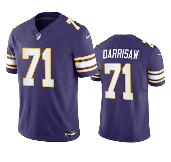 Minnesota Vikings #71 Christian Darrisaw Purple 2023 F.U.S.E. Vapor Untouchable Stitched Jersey