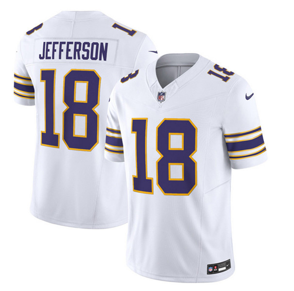 Men's Minnesota Vikings #18 Justin Jefferson White 2023 F.U.S.E. Vapor Untouchable Stitched Jersey